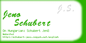 jeno schubert business card